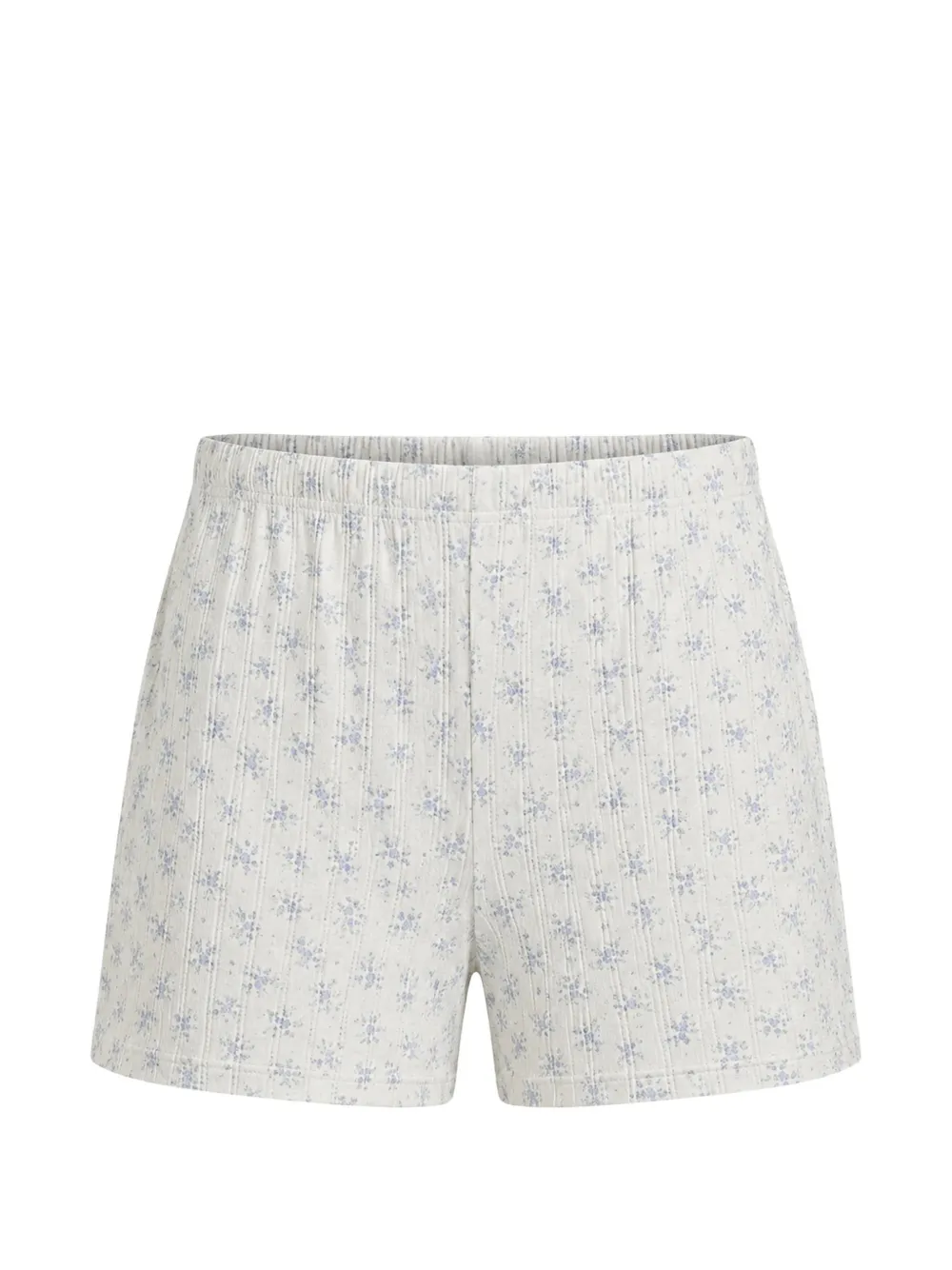 Polo Ralph Lauren floral-print pointelle-knit pajama shorts - Weiß