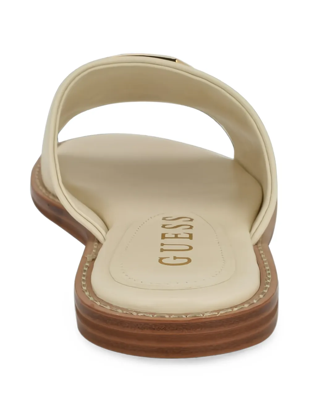 GUESS USA Graysie logo-plaque flat sandals Beige