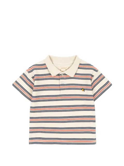 Konges Sløjd striped embroidered-lemon polo shirt