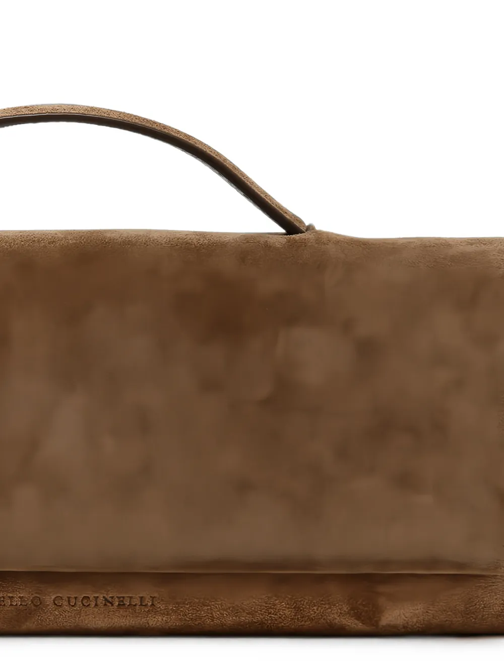 Brunello Cucinelli Suède clutch met kralen Bruin