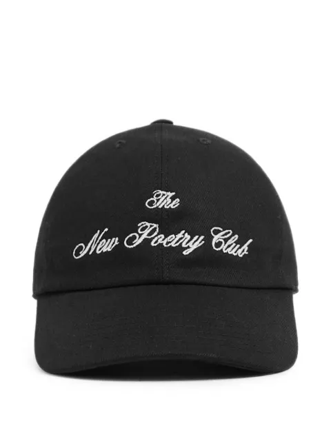 Ann Demeulemeester gorra Tem de mezclilla con logo bordado