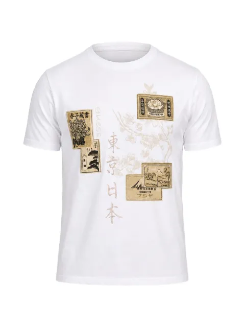 GUESS USA Japanese stamp-print T-shirt
