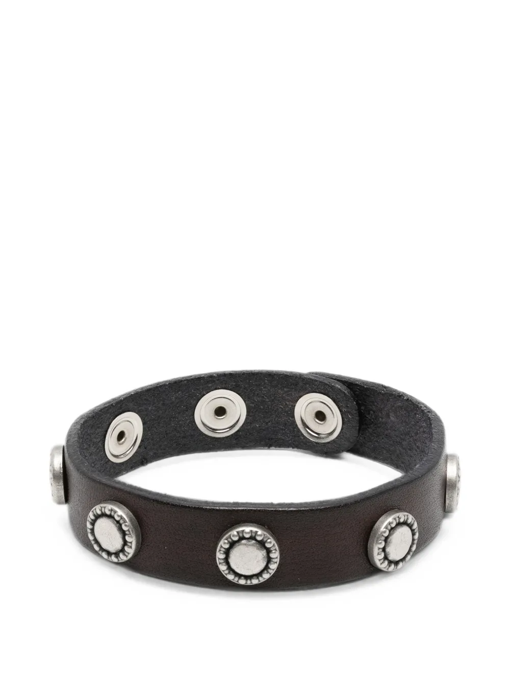 ERALDO stud-embellished leather bracelet - Marrone