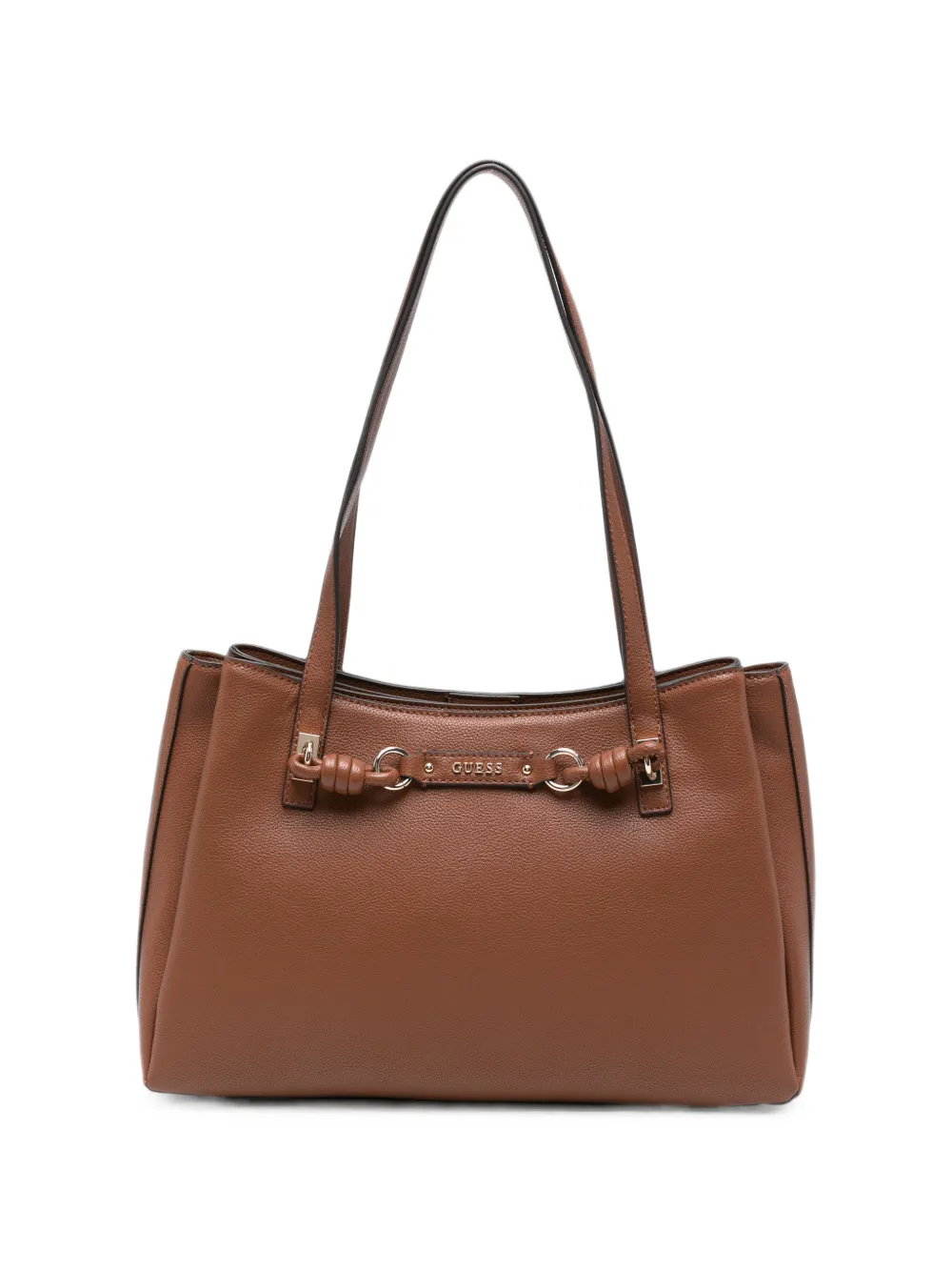 GUESS USA logo-plaque knotted-detail tote bag - Marrone
