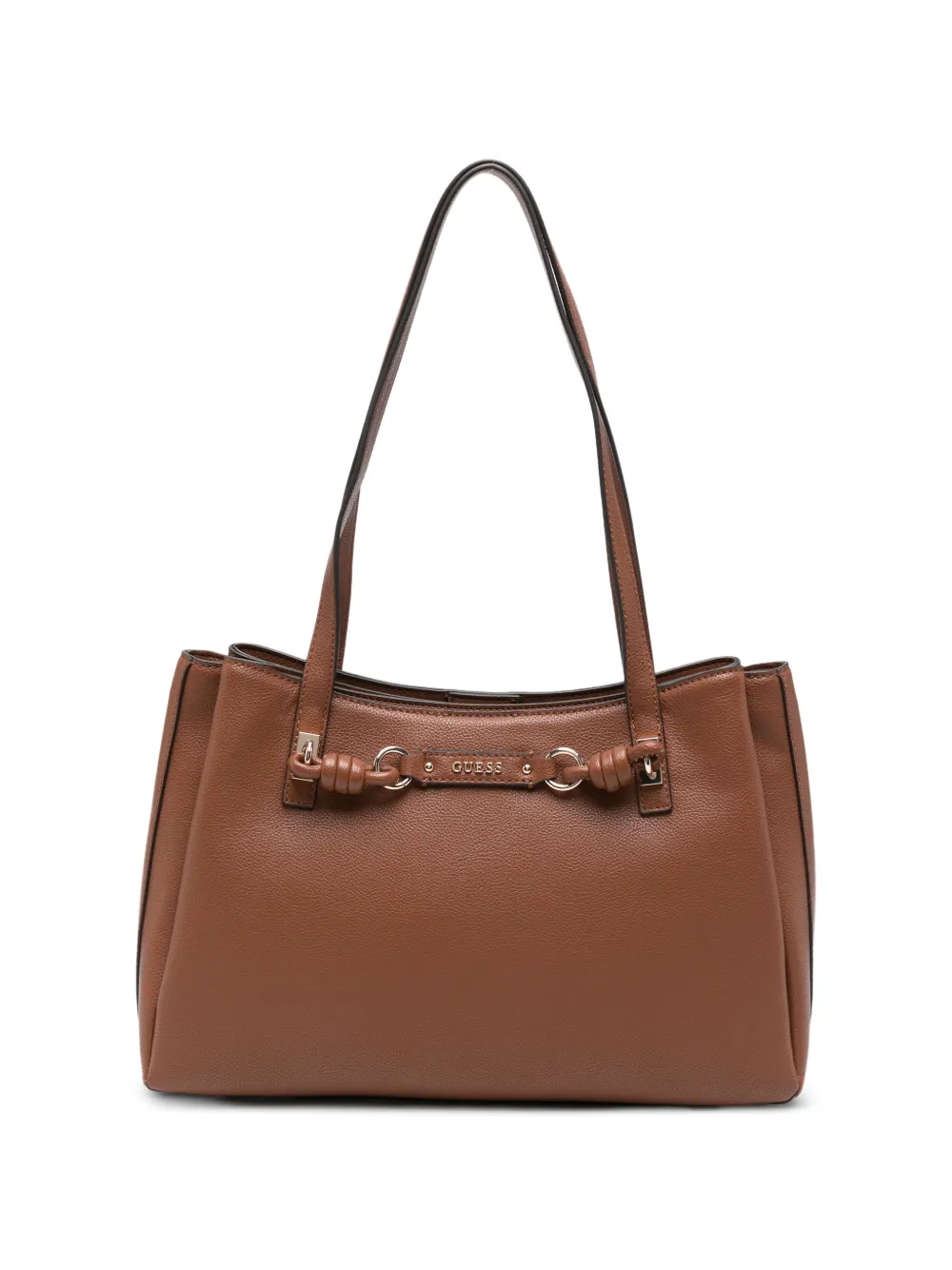 GUESS USA logo-plaque knotted-detail tote bag - Marrone