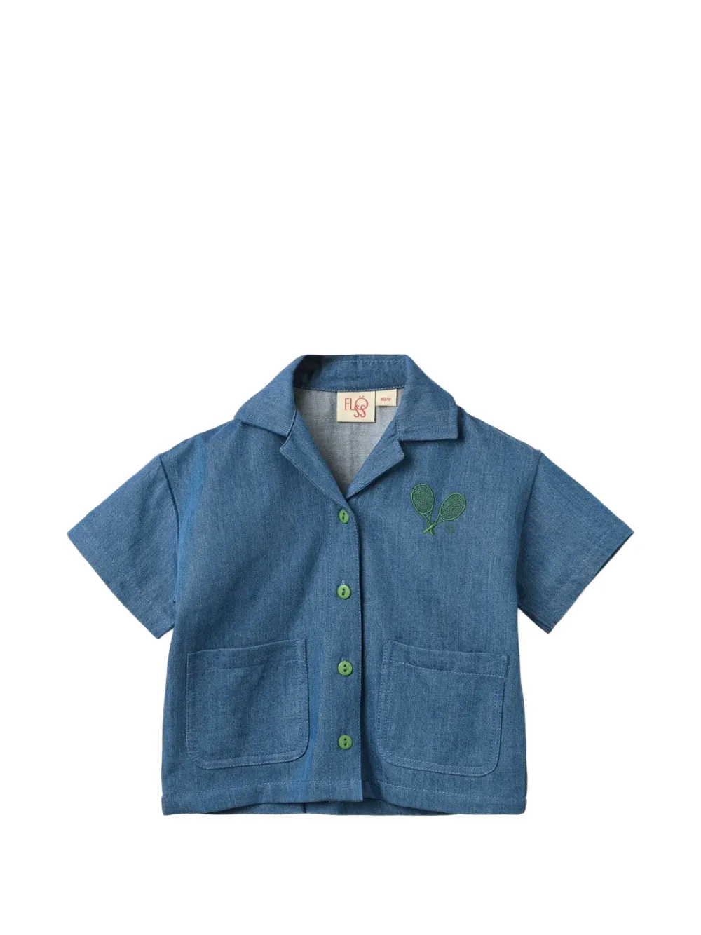 Flöss embroidered short-sleeve shirt - Blue