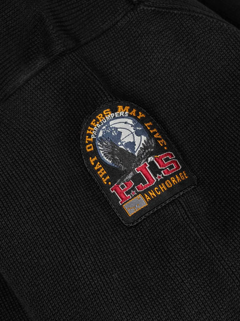 Parajumpers Basic Scoe trui met kwartrits en geribbelde afwerking Zwart