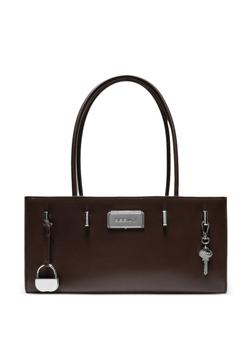Seen Users Aura leather shoulder bag - Marrone