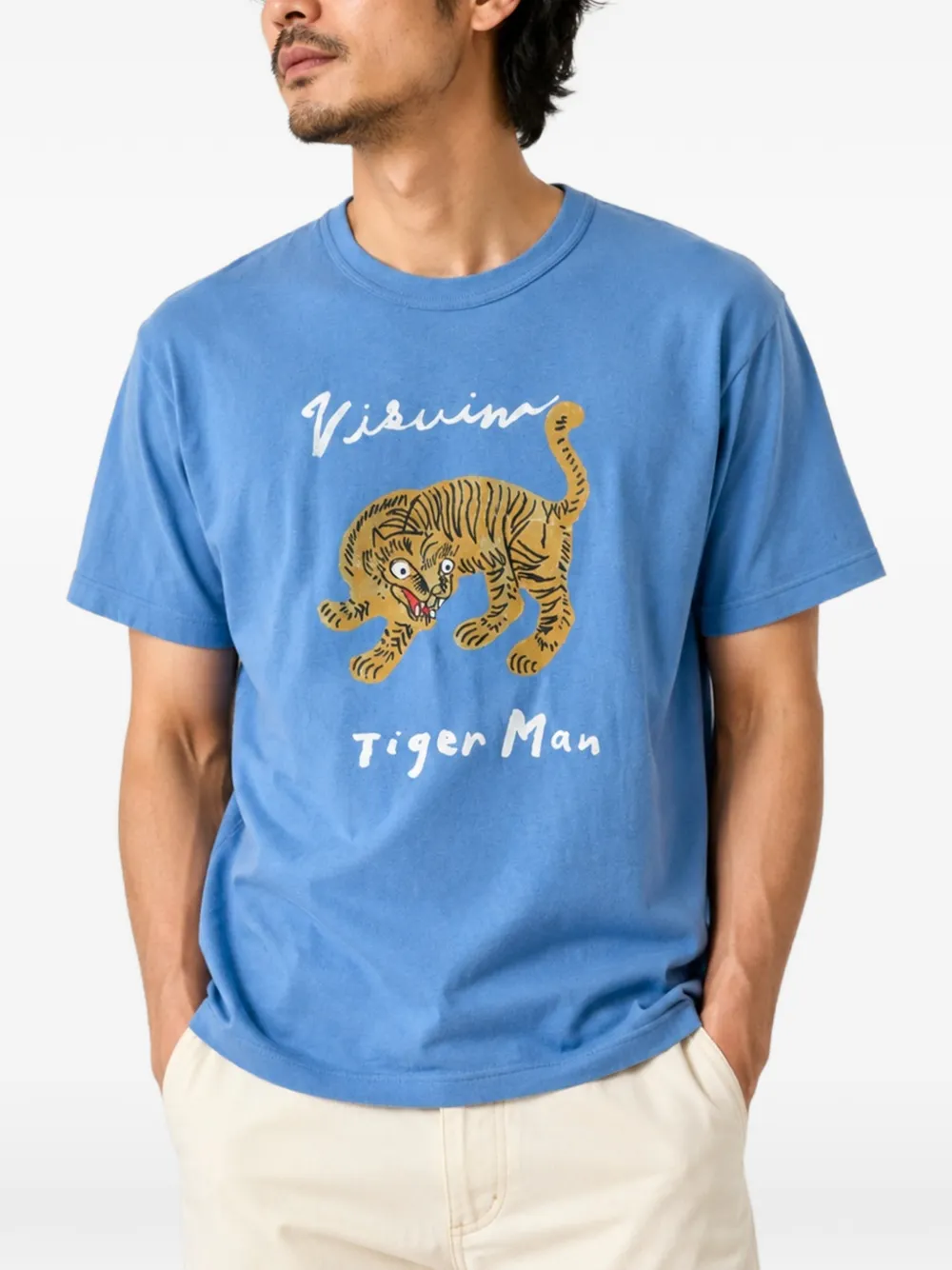 visvim T-shirt met print Blauw