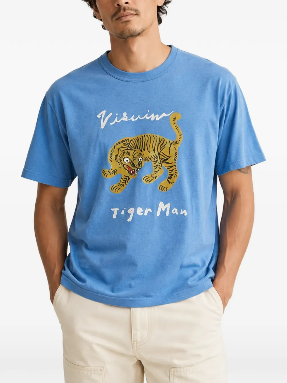 visvim T-shirt met print Blauw