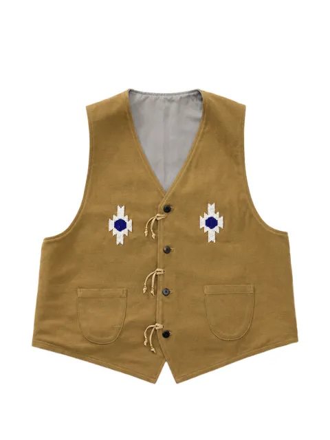 visvim beaded-motif front-button gilet