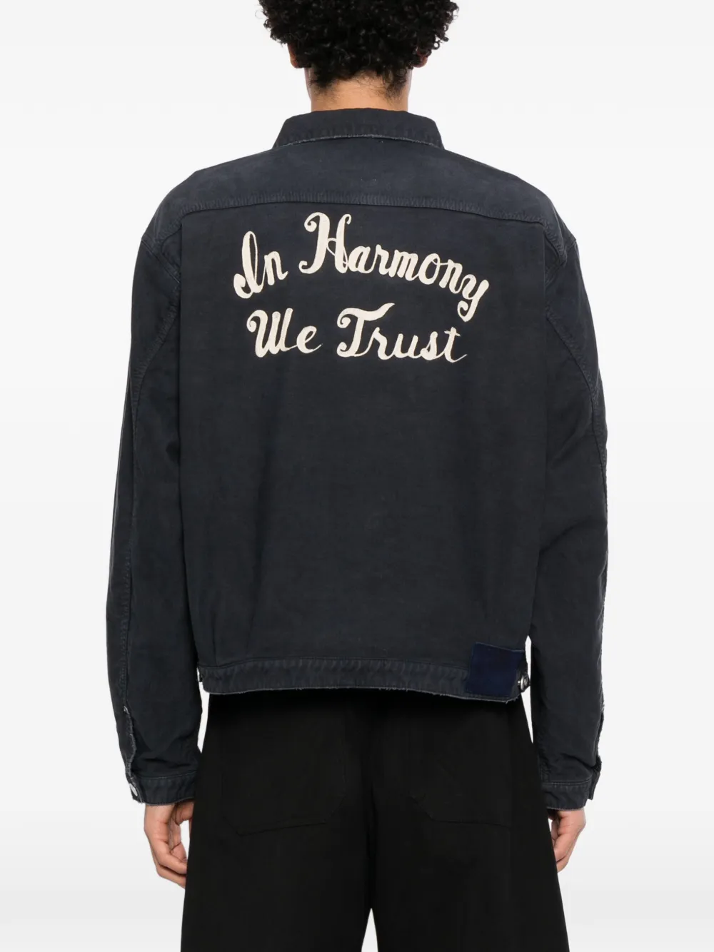 visvim Denim jack met vlakken Zwart