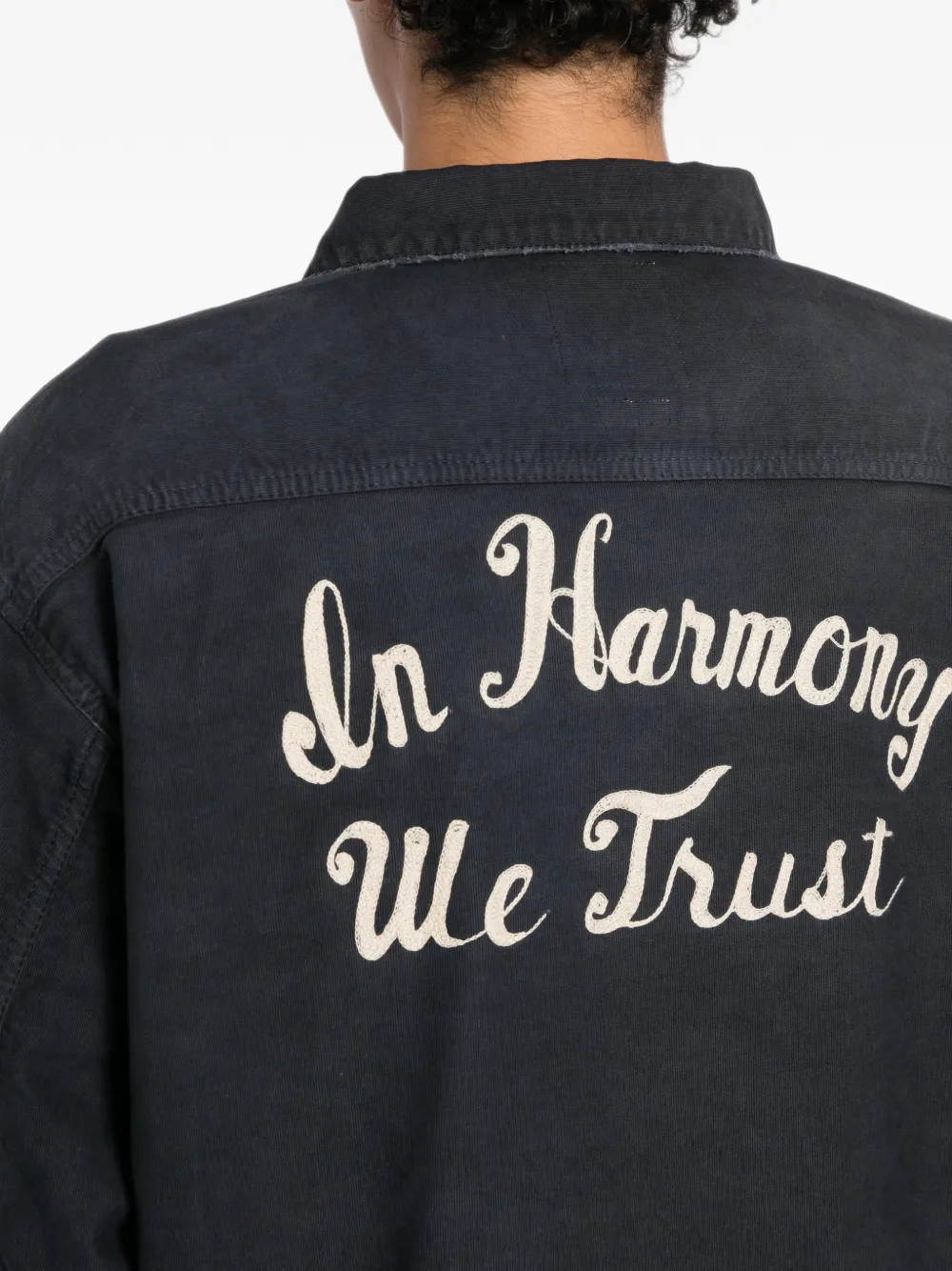 visvim Denim jack met vlakken Zwart