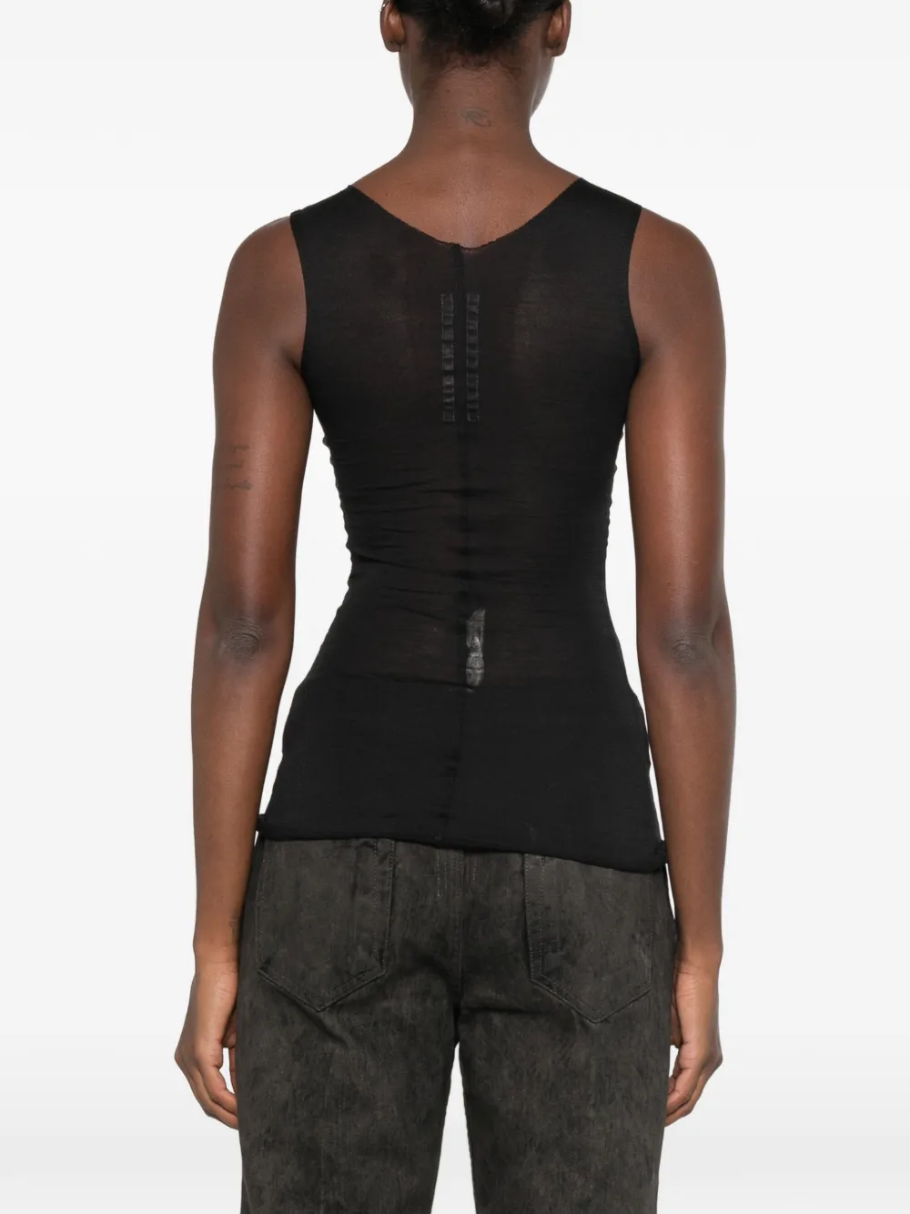 Rick Owens Top met doorzichtige vlakken Zwart