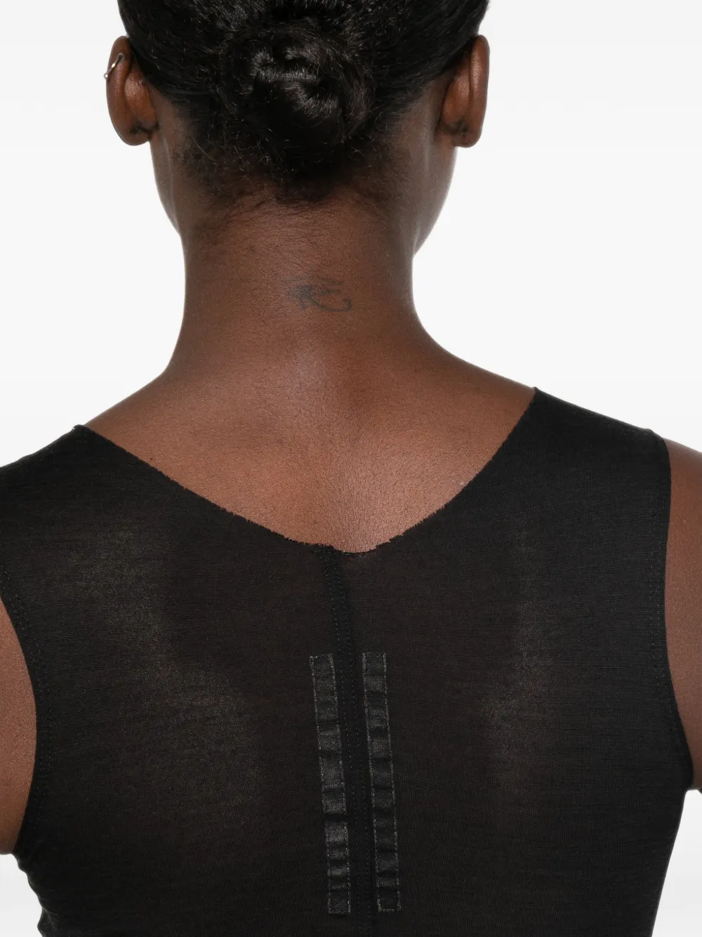 Rick Owens Top met doorzichtige vlakken Zwart