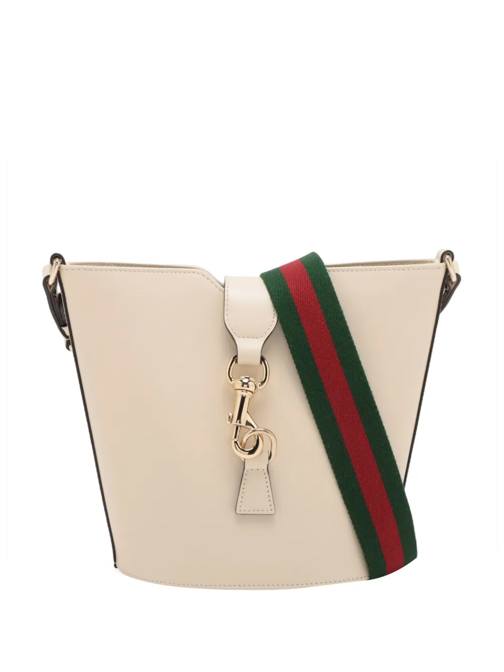Gucci Pre-Owned Borsa a secchiello Jackie mini in pelle di vitello con decorazione Web 2016-2026 - Bianco