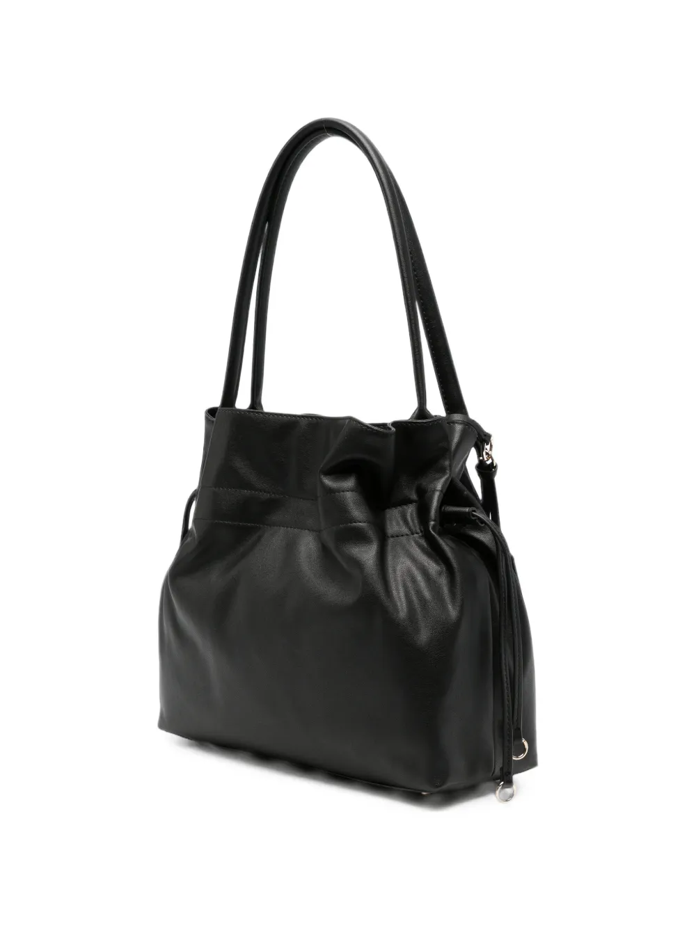 GUESS USA Karima leren shopper met trekkoordsluiting Zwart