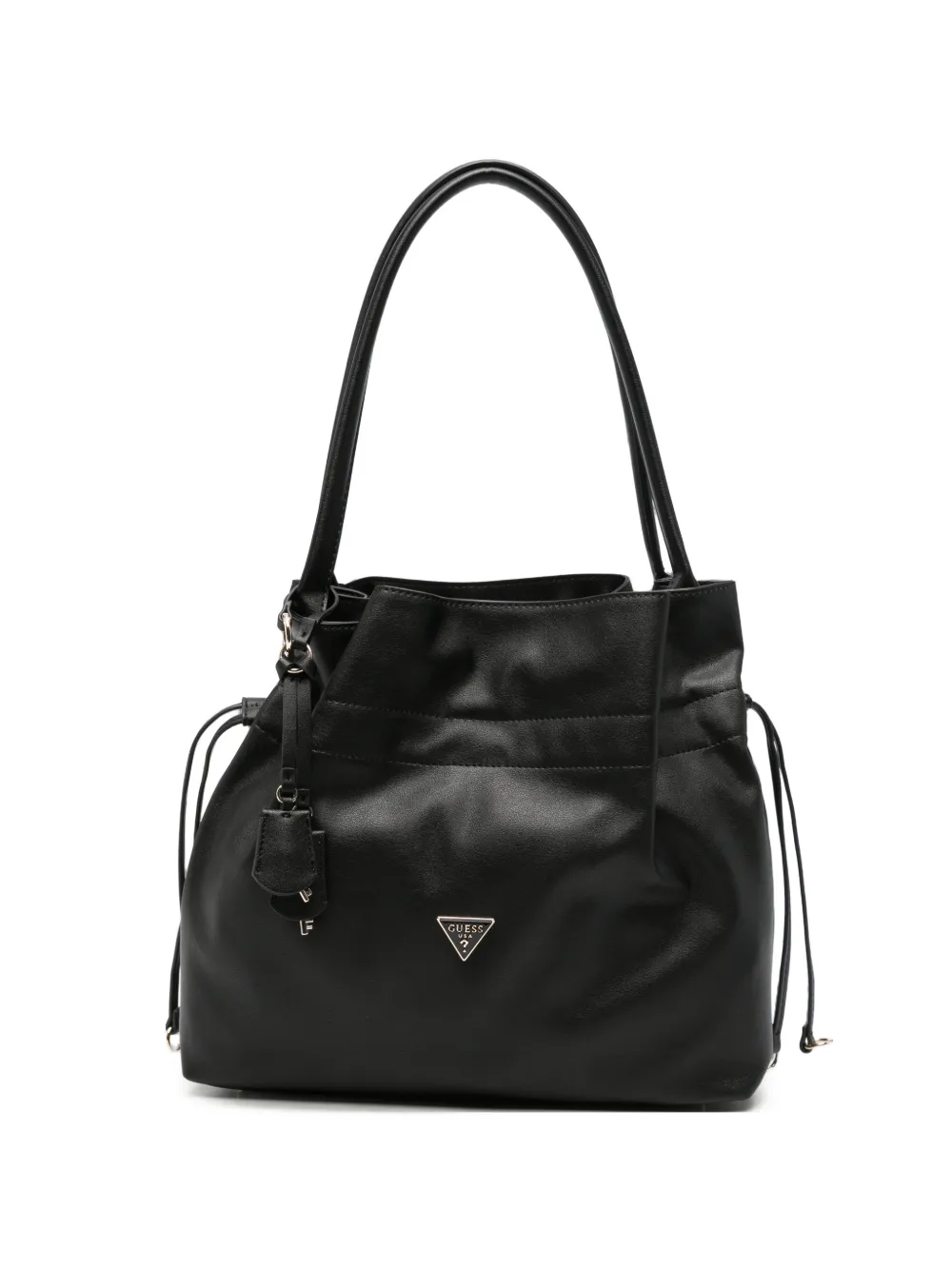 GUESS USA Karima drawstring-fastening leather tote bag - Nero