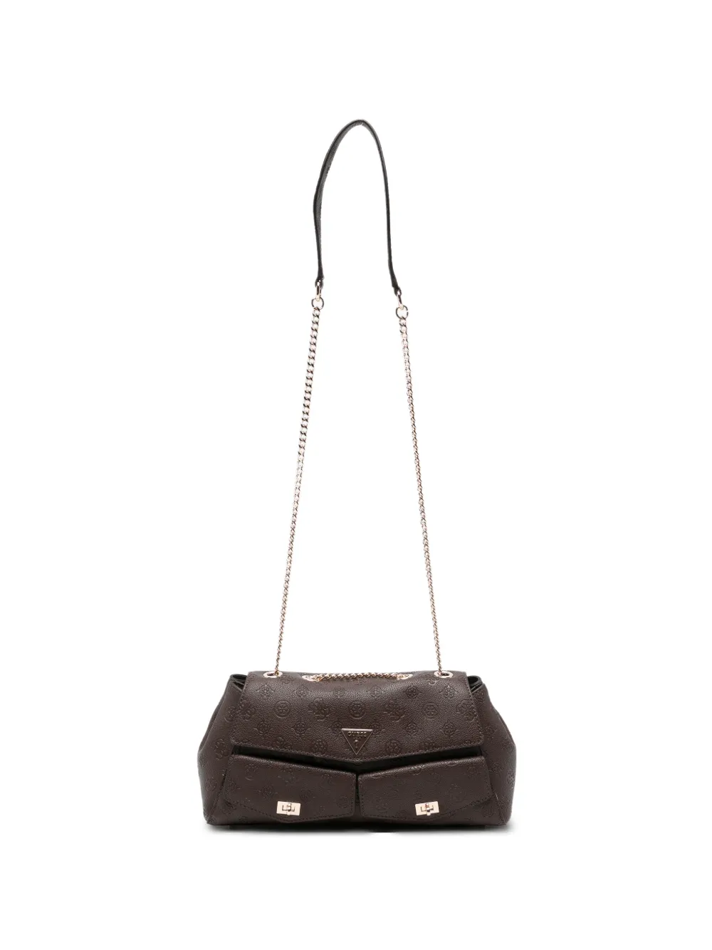 GUESS USA logo-embossed chain-strap shoulder bag - Marrone
