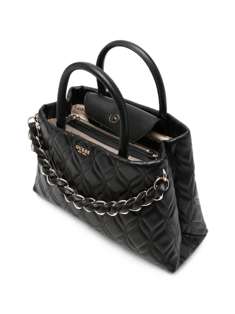 GUESS USA quilted tote bag Zwart