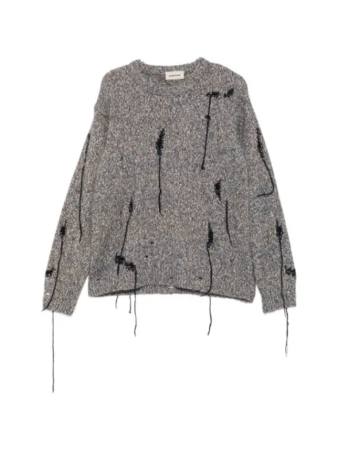 atomo factory distressed marl-knit sweater