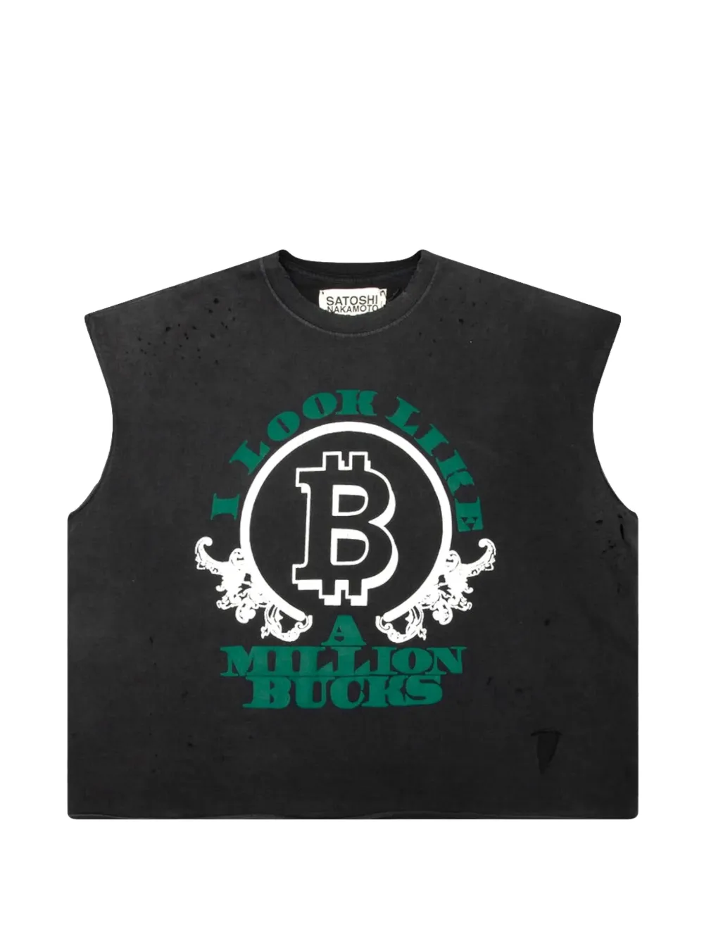 SATOSHI NAKAMOTO Million Bucks logo-print vest