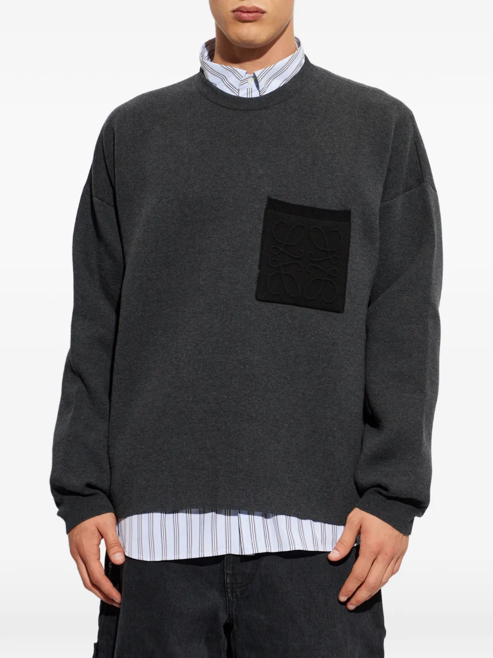LOEWE Trui met Anagram-patch Grijs
