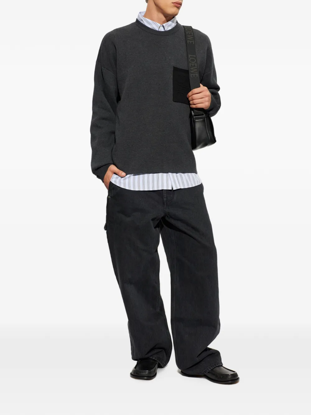LOEWE Trui met Anagram-patch Grijs