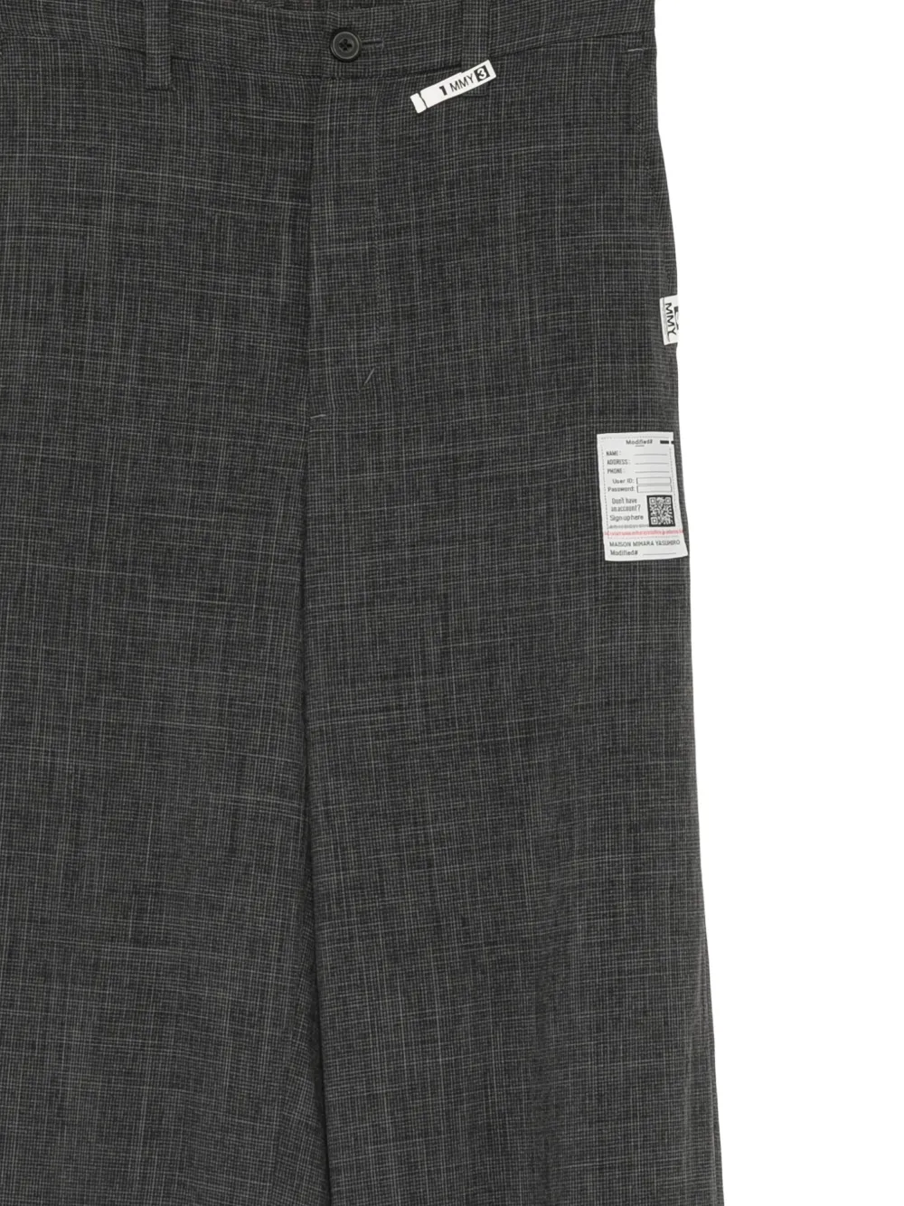 Maison MIHARA YASUHIRO mix layered houndstooth trousers Grijs