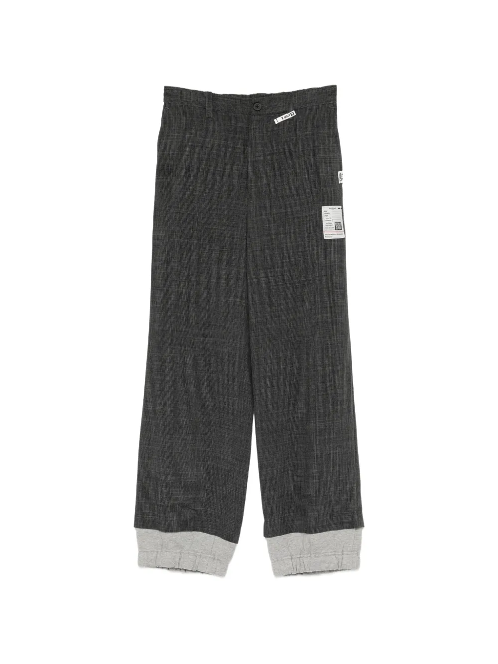 Maison MIHARA YASUHIRO mix layered houndstooth trousers - Grigio