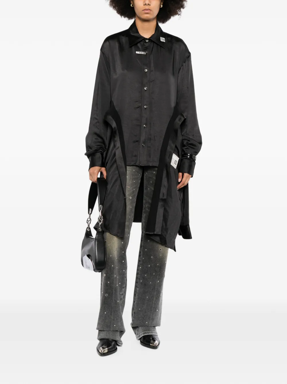 Maison MIHARA YASUHIRO combined shirt-style dress Zwart