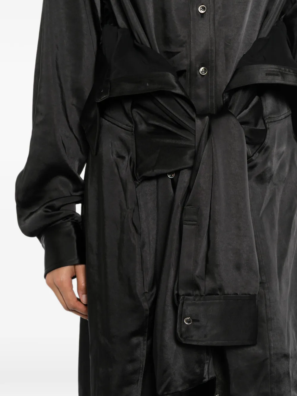 Maison MIHARA YASUHIRO combined shirt-style dress Zwart