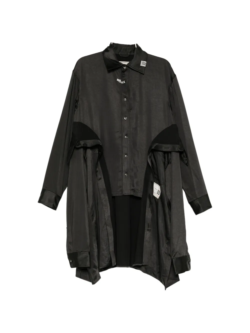 Miharayasuhiro Combined Shirt-style Dress In Black