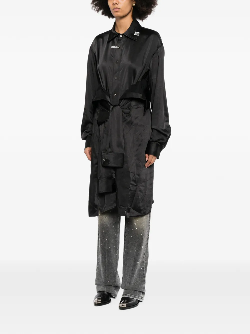 Maison MIHARA YASUHIRO combined shirt-style dress Zwart