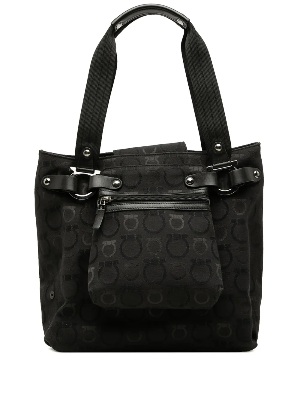 Ferragamo Pre-Owned Borsa tote Gancini in tela 2010-2026 - Nero