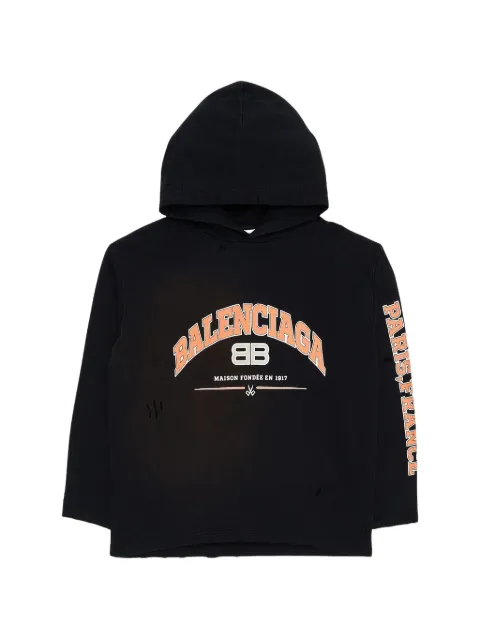 Balenciaga Maison Logo distressed hoodie
