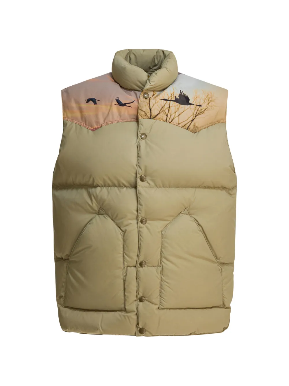 Needles x Rocky Mountain Featherbed graphic-print padded gilet - Nude
