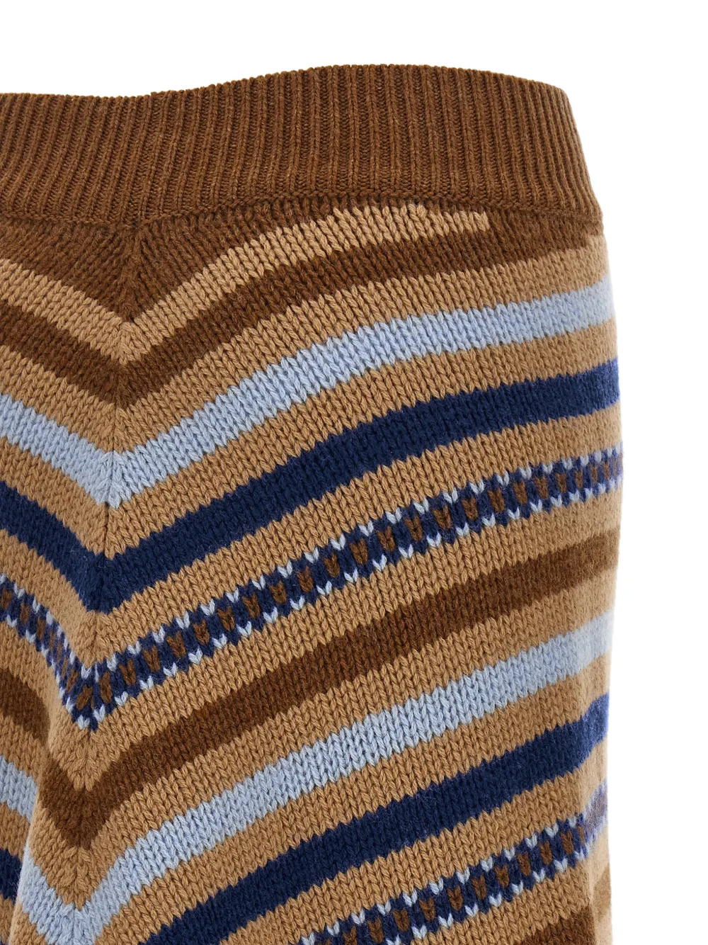 Alanui Sweet Winter fringed jacquard midi skirt Bruin