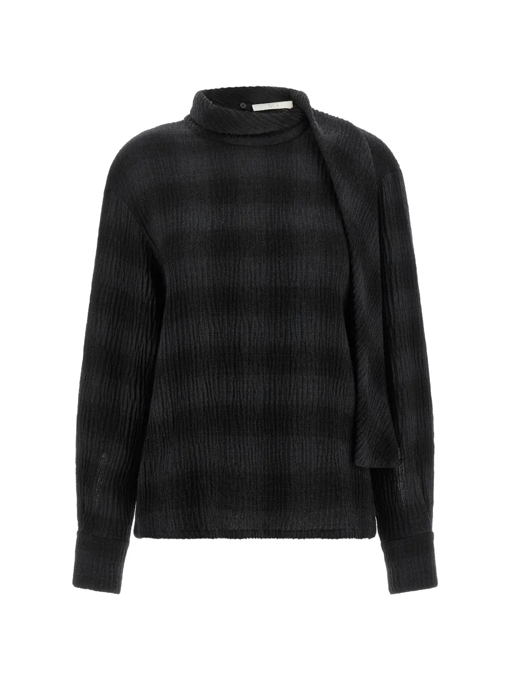 Tela crinkled scarf-detail blouse