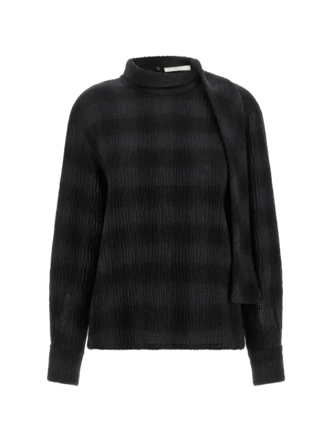 Tela crinkled scarf-detail blouse
