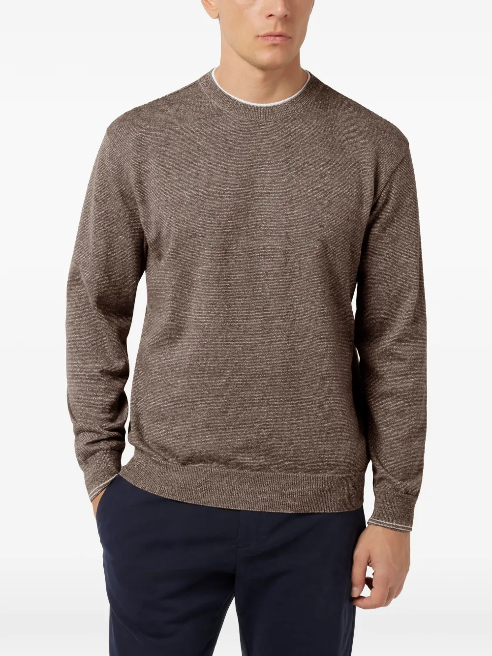 Paul & Shark fil-à-fil double-collar sweater - Brown