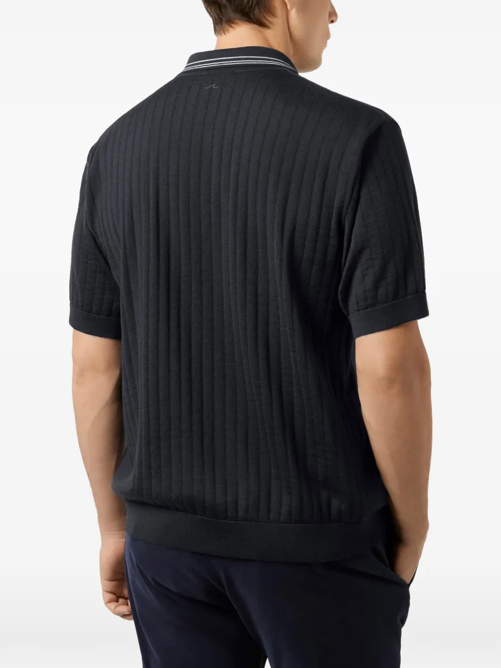 Paul & Shark Geribbeld poloshirt met gestreept detail Blauw
