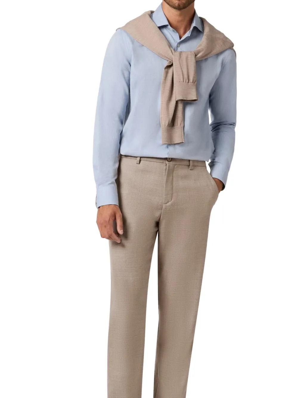 Paul & Shark Bellagio wollen twill broek Beige