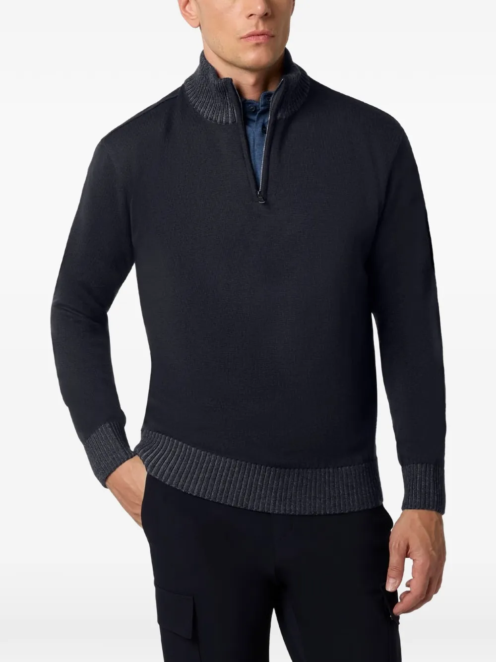 Paul & Shark Trui met halve rits Blauw