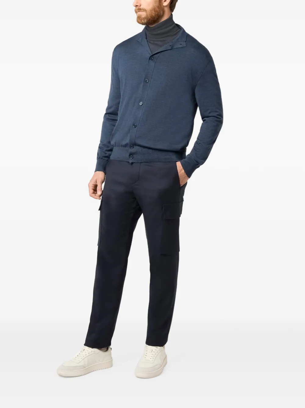 Paul & Shark Trui van merinowol met col Blauw