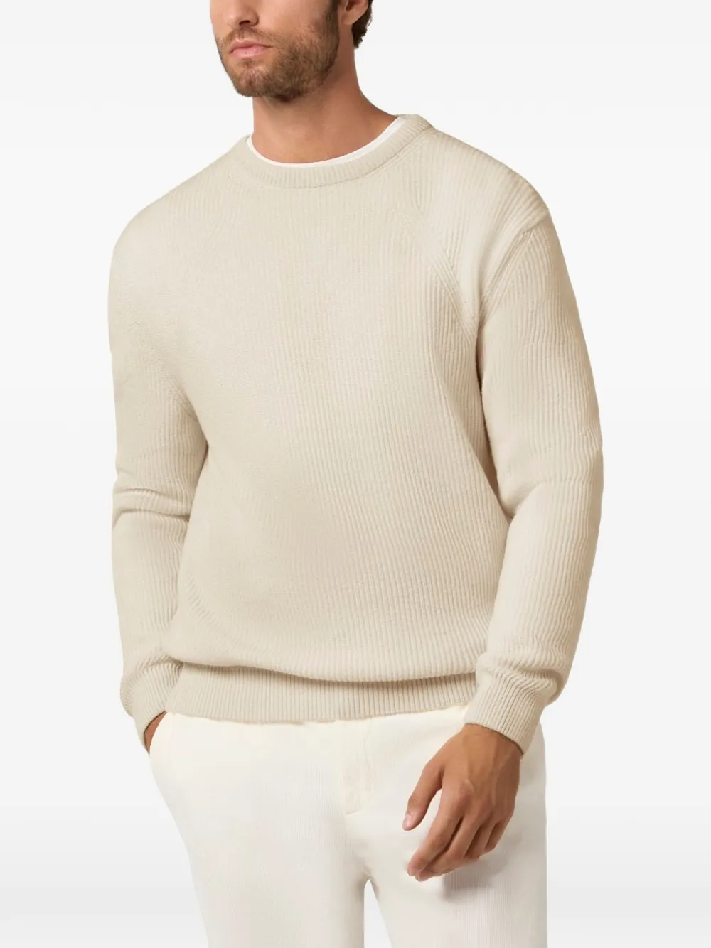 Paul & Shark Piuma ribbed-knit sweater Wit