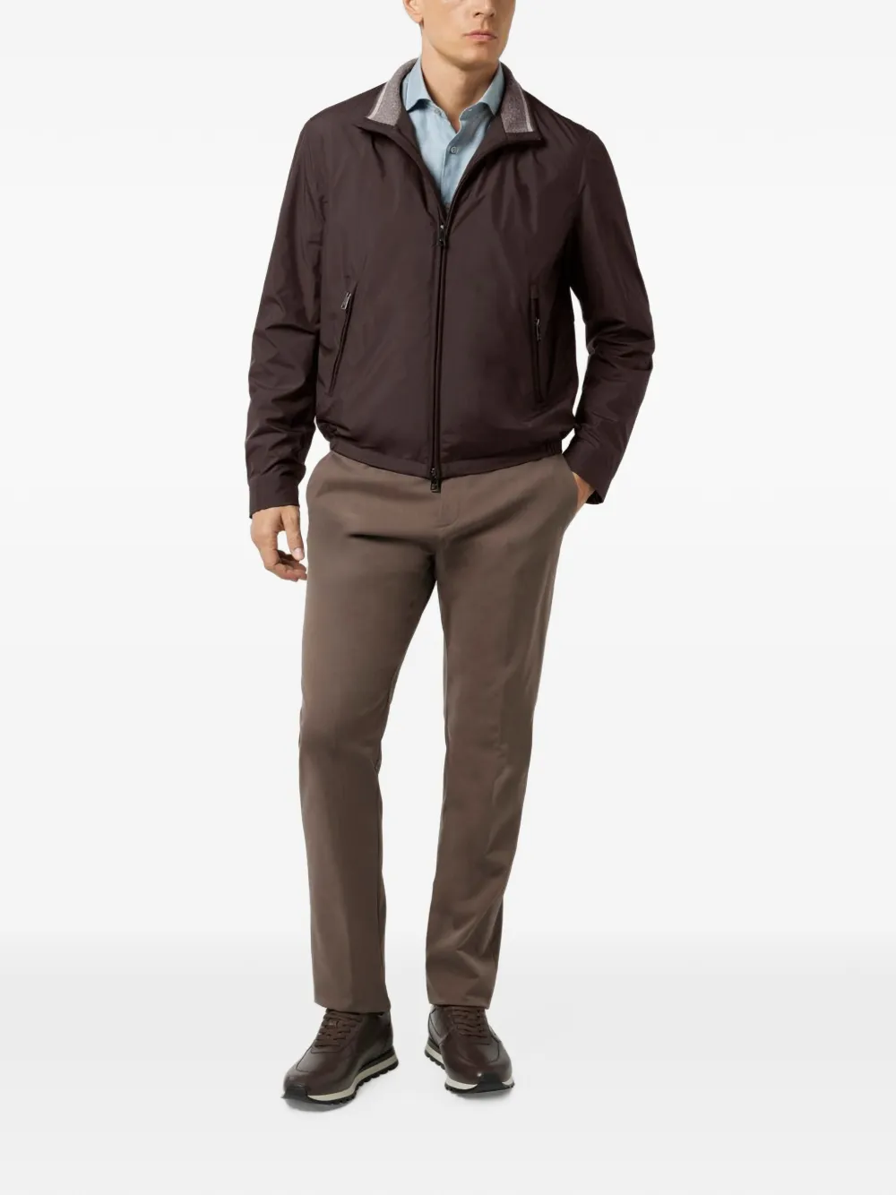 Paul & Shark Ultralichte microvezel blouson Bruin
