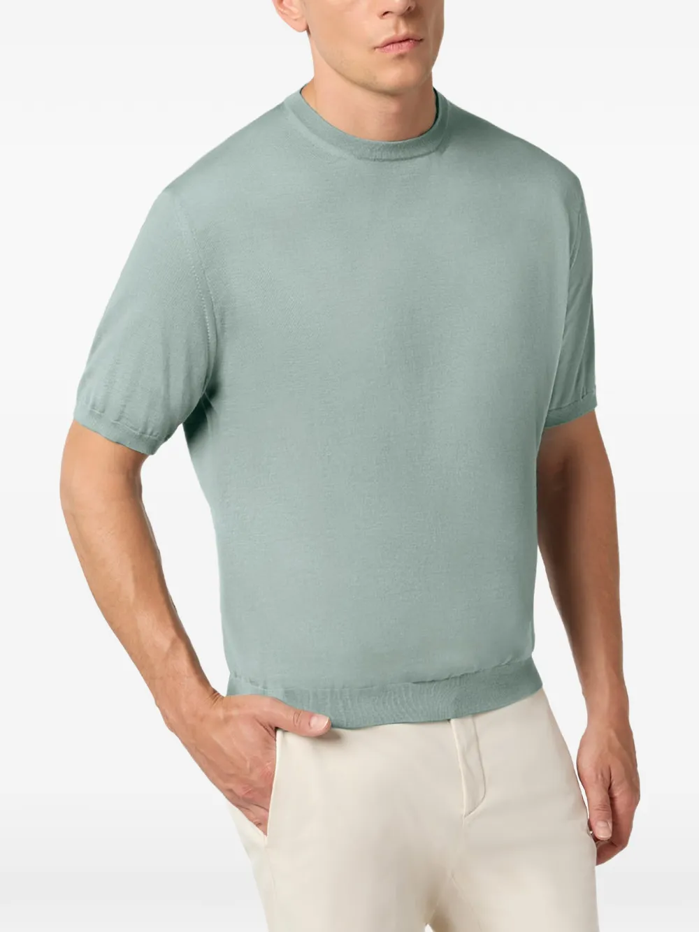 Paul & Shark Fijngebreid T-shirt Grijs