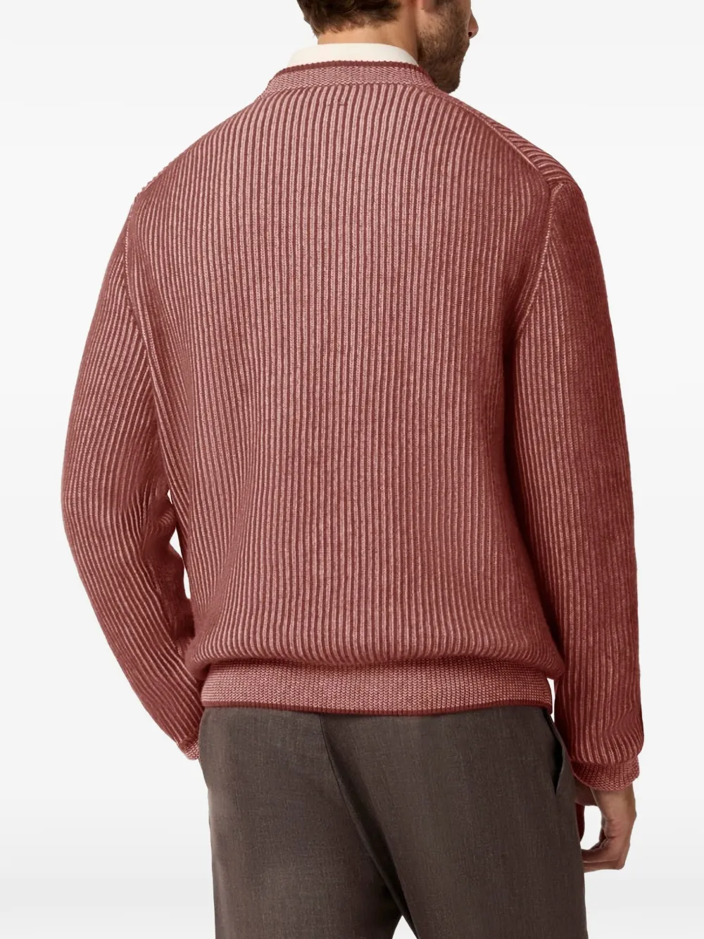 Paul & Shark ribbed-knit crew-neck sweater Rood