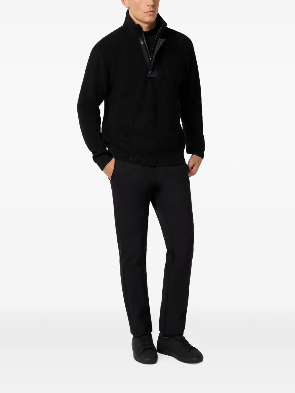 Paul & Shark Typhoon trui met halve rits Zwart